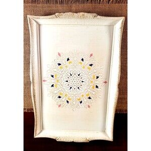 Sezzatini Firenze Florentino  Art Serving Tray Painted Wood Hand Made Italy 15x7